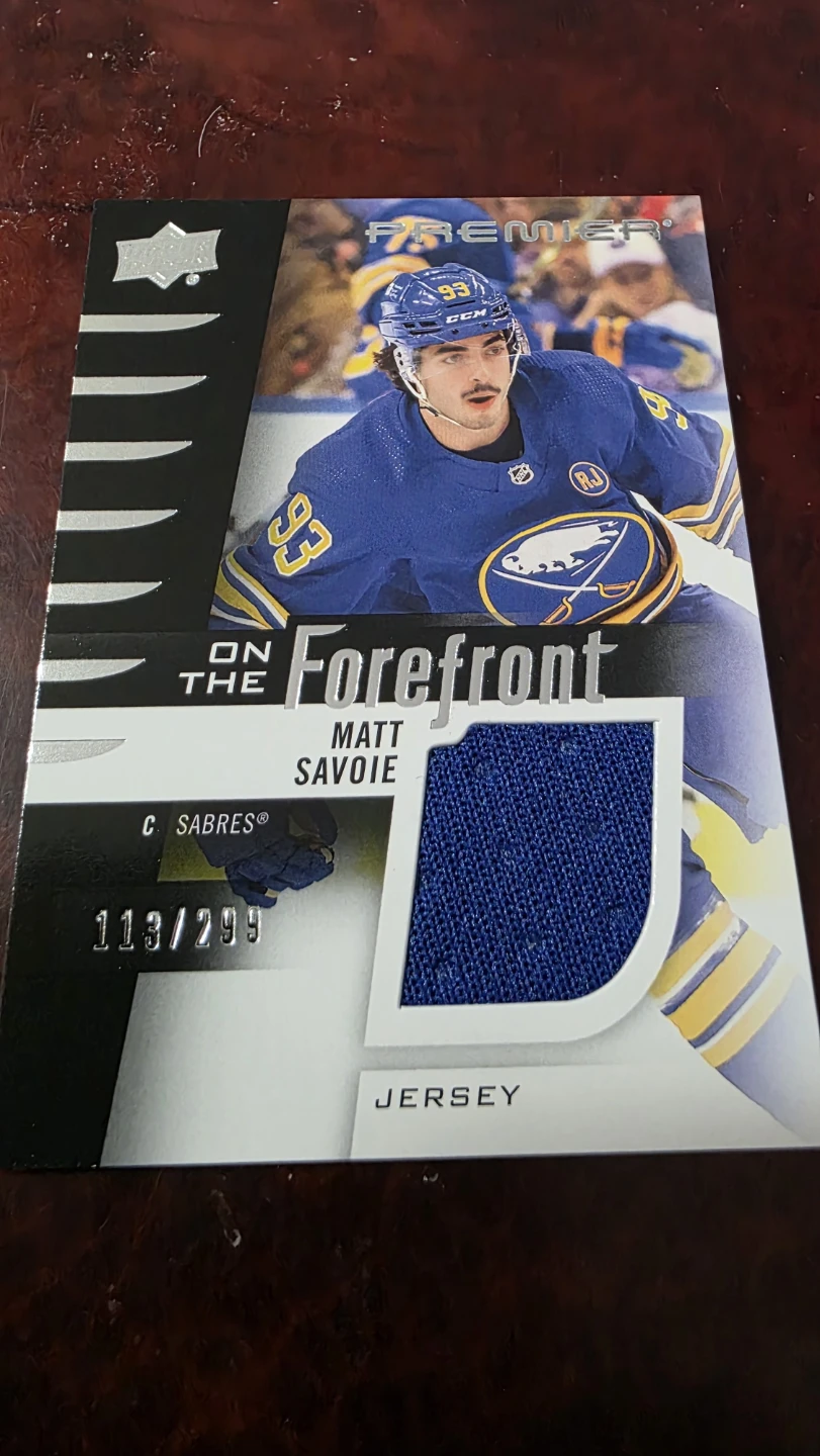2023-24 U .D . Premier Matt Savoie Jersey Hockey Card 113/299