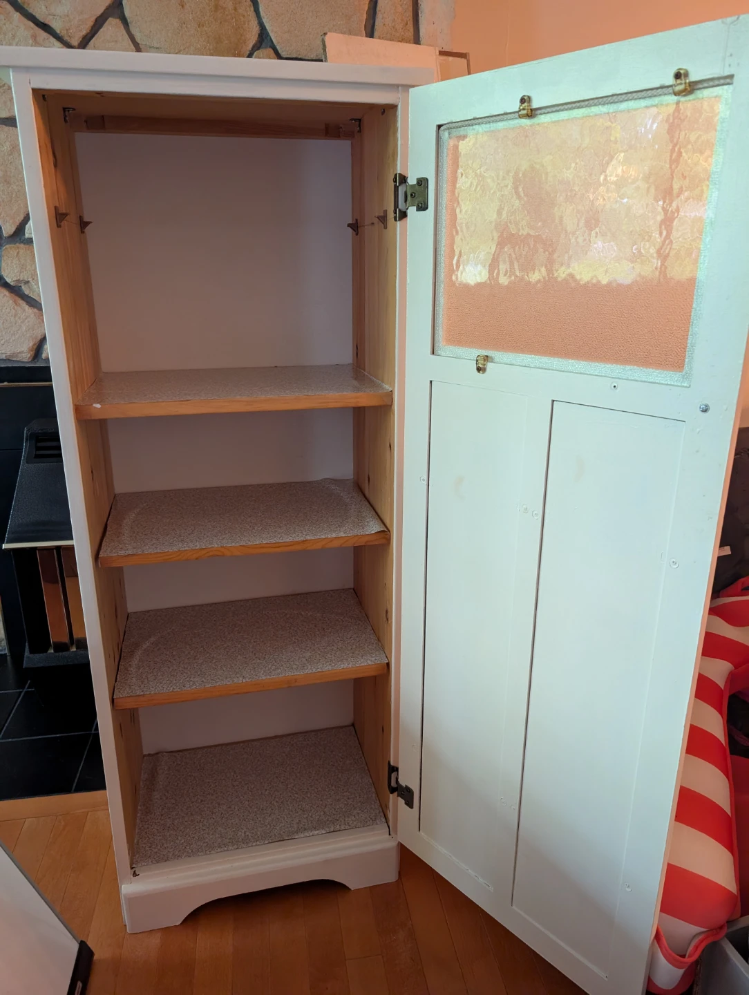 White Storage Cabinet with Glass Door - photo 2
