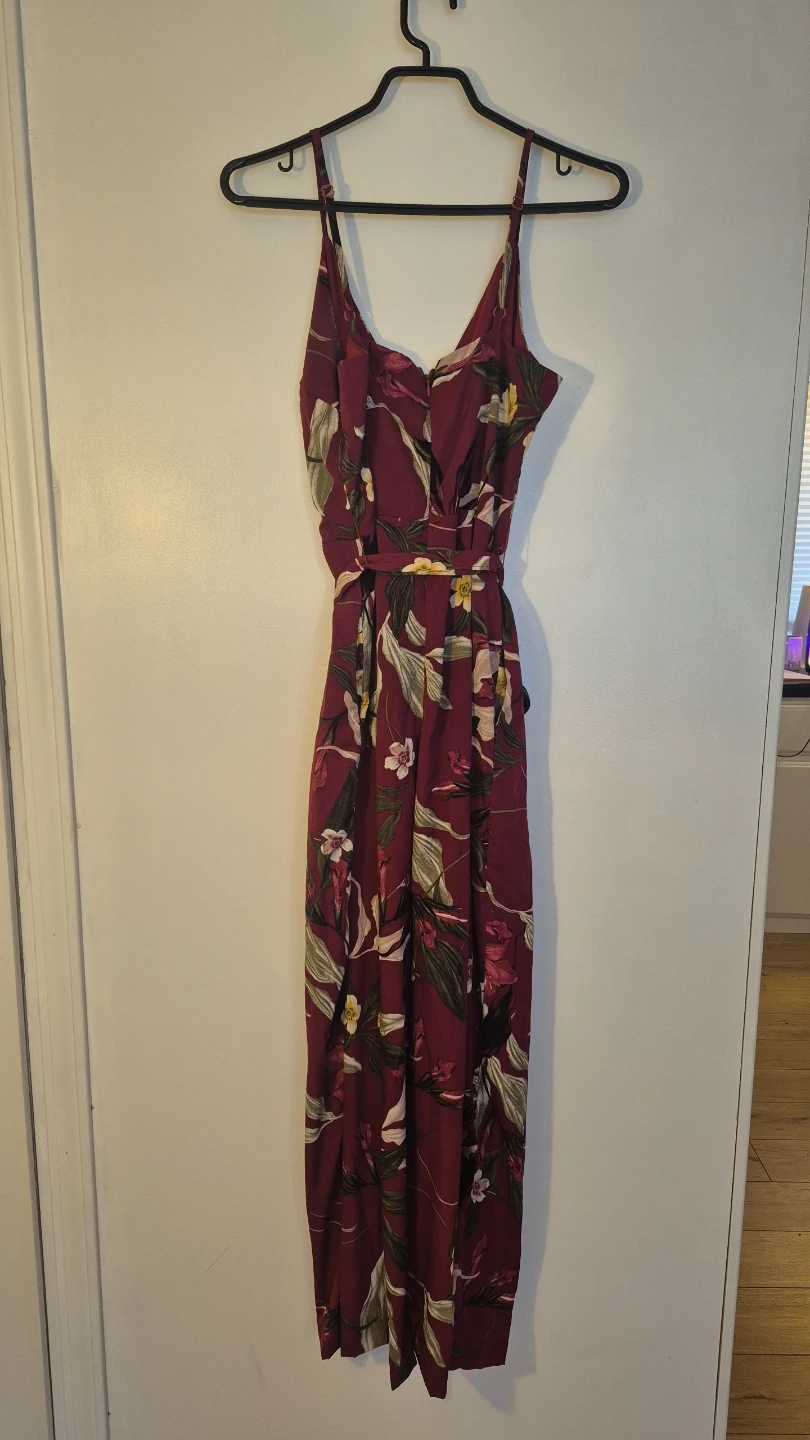 Maroon Floral Jumpsuit - photo 2