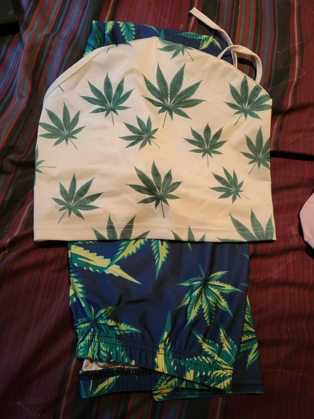 Cannabis Leaf Pattern Tank Top & Leggings Set