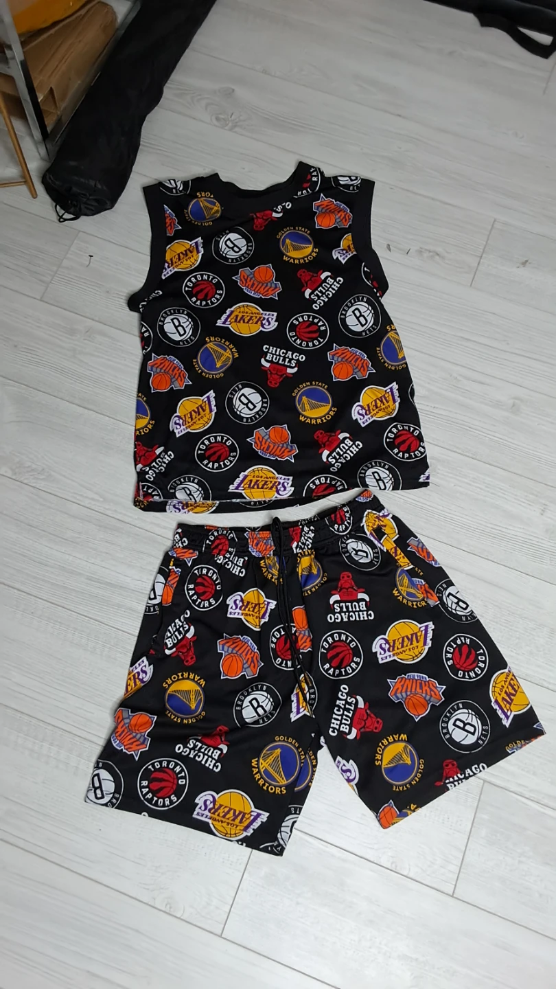 NBA Team Logo Basketball Jersey and Shorts Set