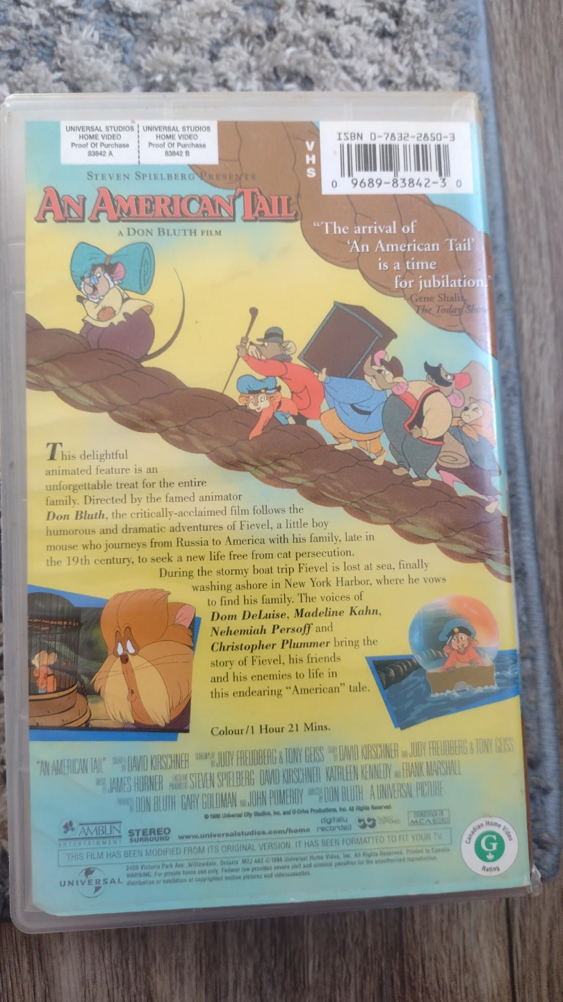 VHS- An American Tale - photo 2