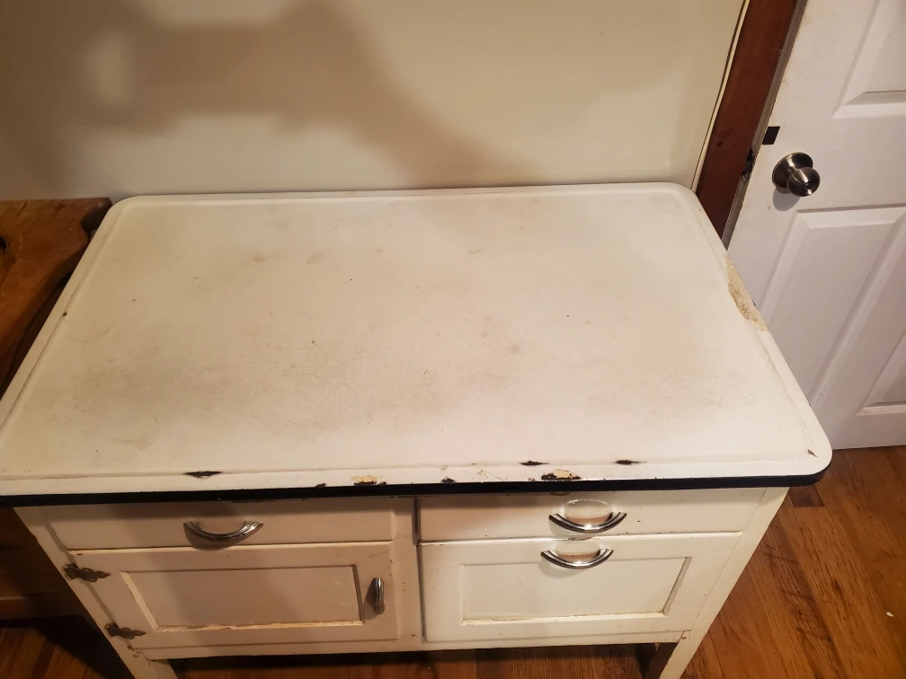 Vintage Kitchen Cabinet with Enamel Top - photo 4