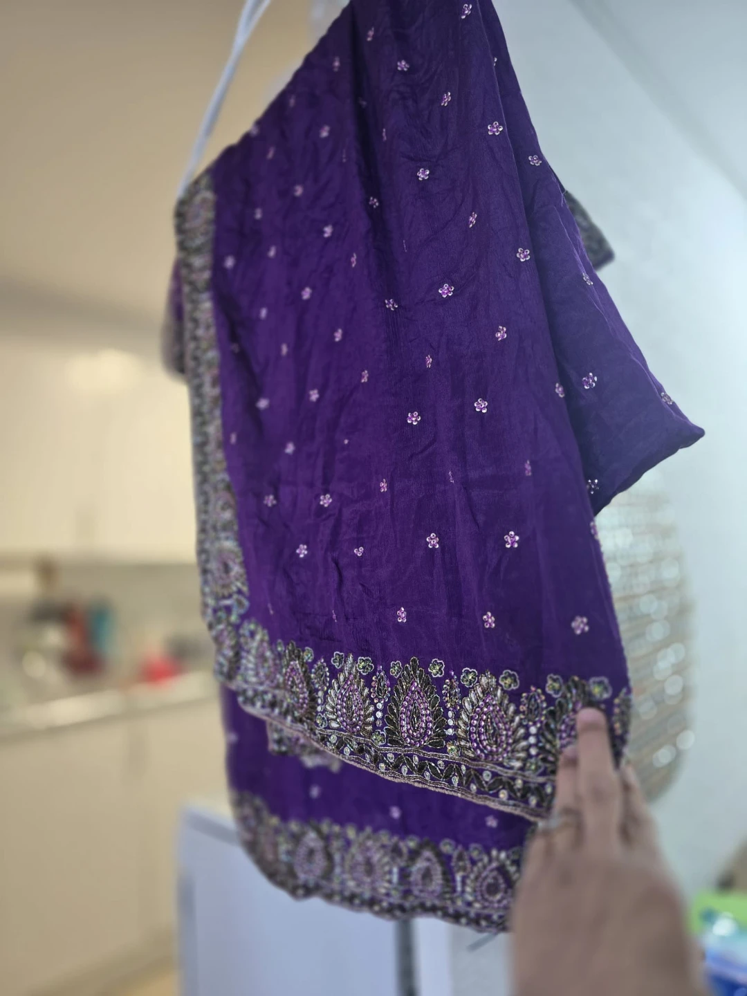 Purple Embroidered Kurti - photo 3