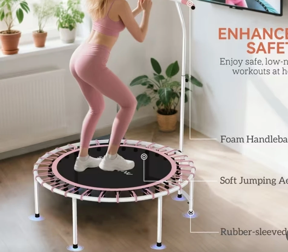 Mini Trampoline with Foam Handlebar