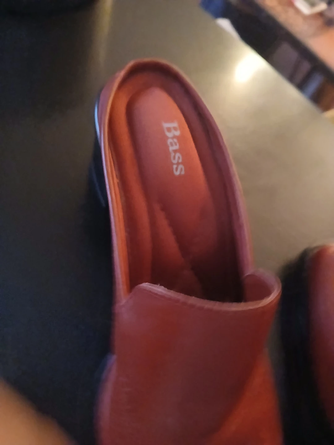 Bass Red Leather Mules Size 7.5 - photo 2