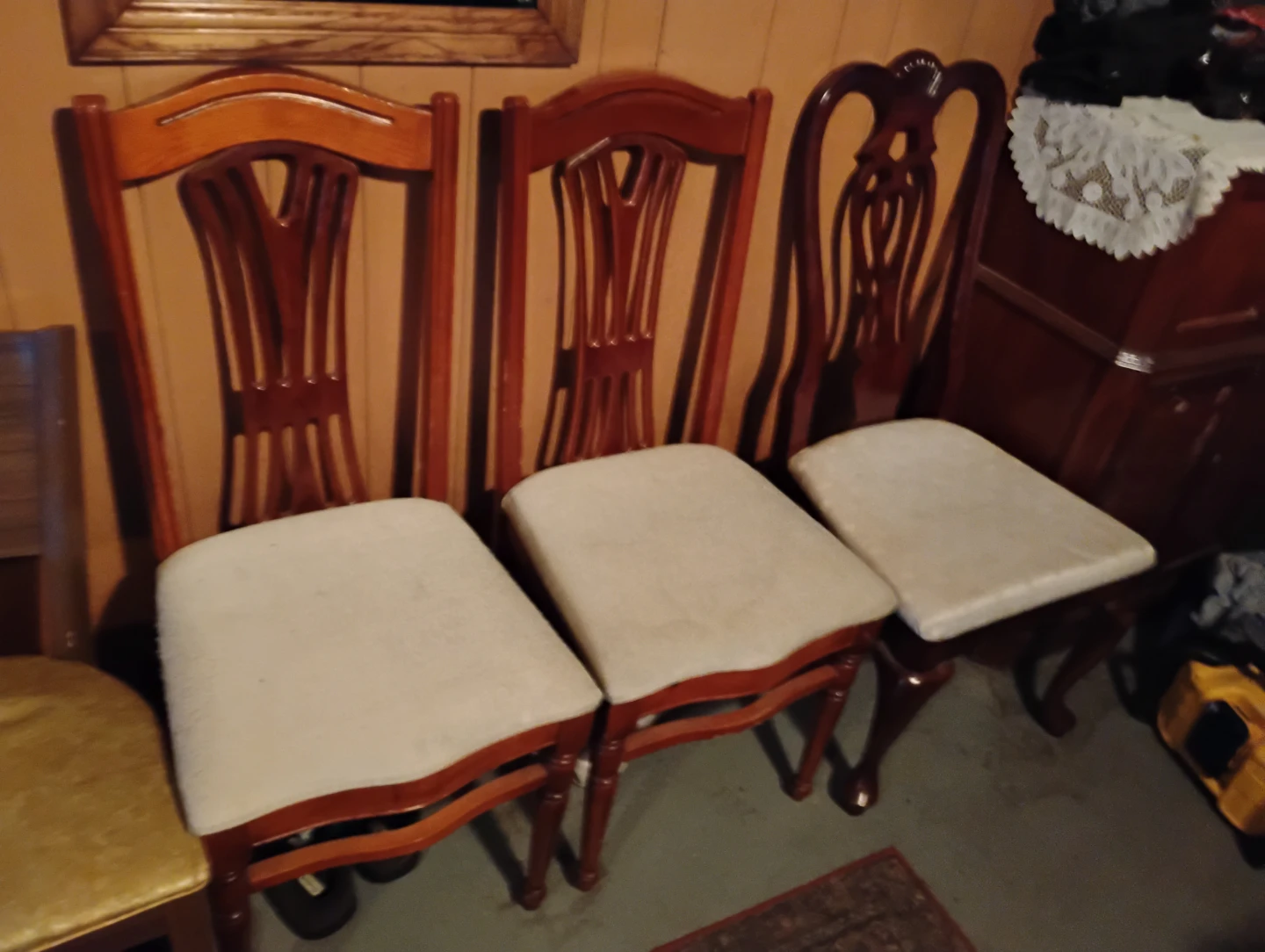 Wooden Dining Chairs Set of 3