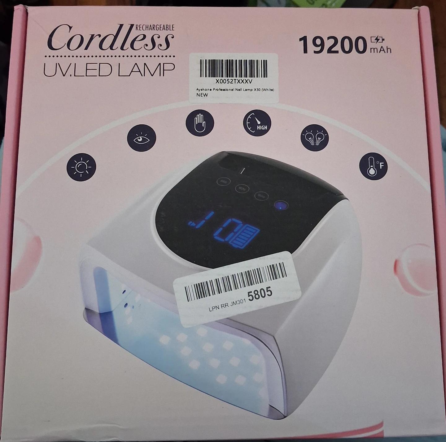Ayshone Cordless UV LED Nail Lamp X30