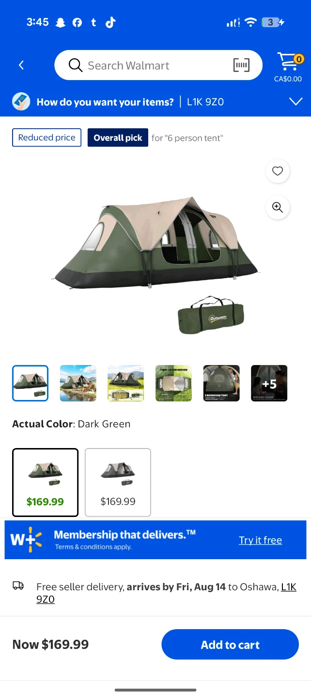 Outsunny 6-8 Person Tent(2 bedroom tent) - photo 3