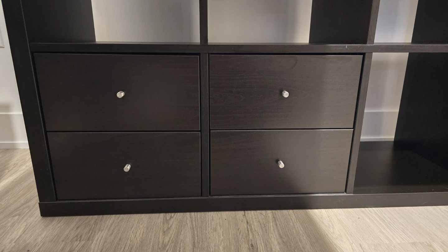 IKEA KALLAX 16-Cube Shelf Unit with Drawer Inserts and Tabletop - photo 5