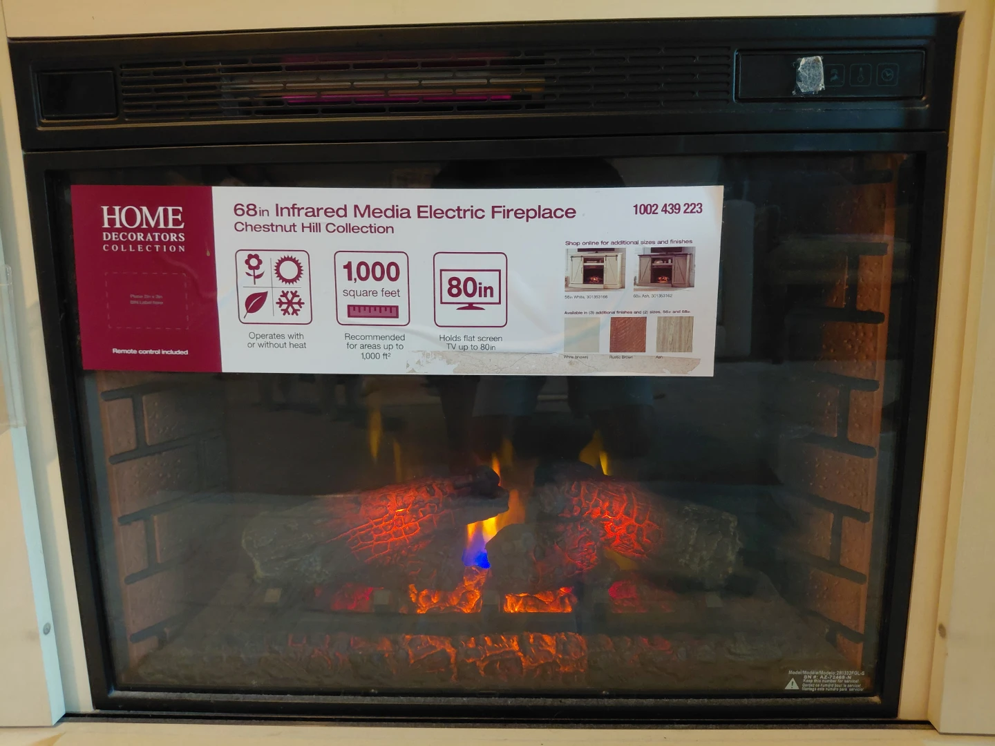 HOME DECORATORS 68" Infrared Media Electric Fireplace - photo 2