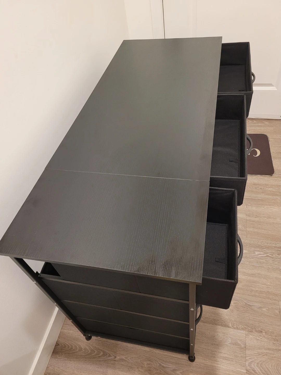 Black Metal Desk with Fabric Drawers - photo 5