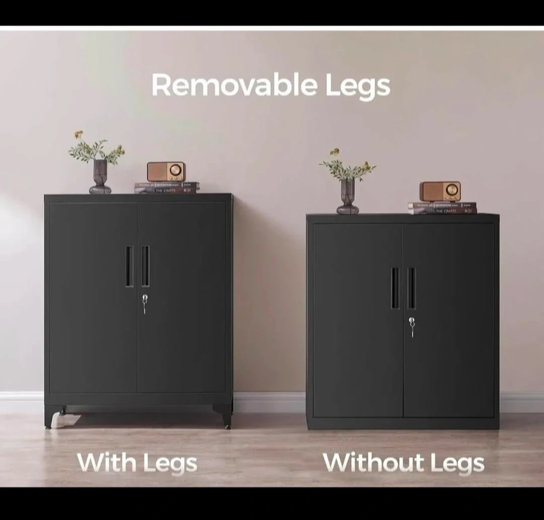 Black metal storage cabinet - photo 2