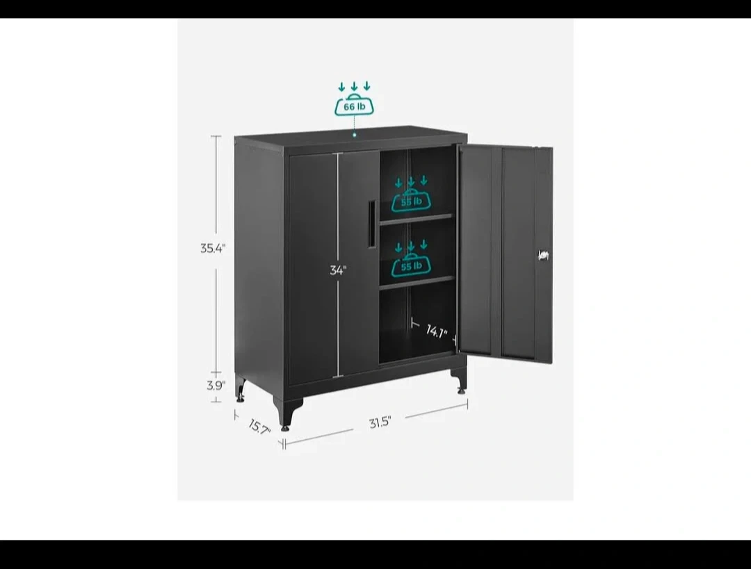 Black metal storage cabinet - photo 3
