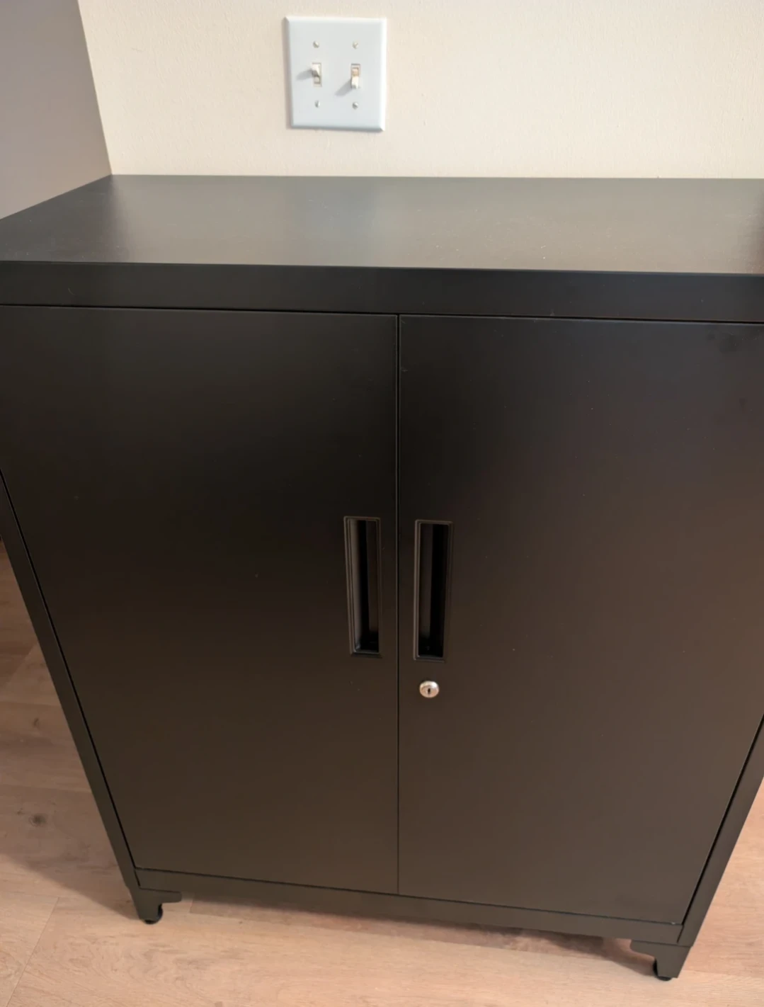 Black metal storage cabinet - photo 4