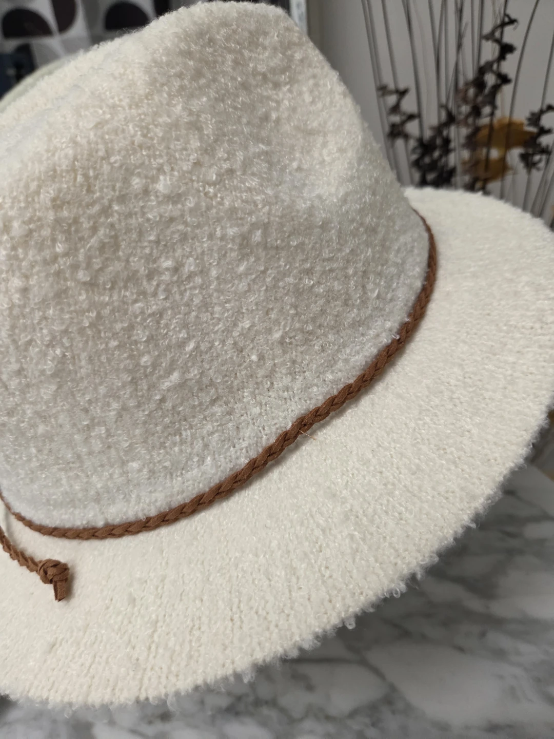 Aerosoles Cream Sherpa Fedora Hat - photo 2