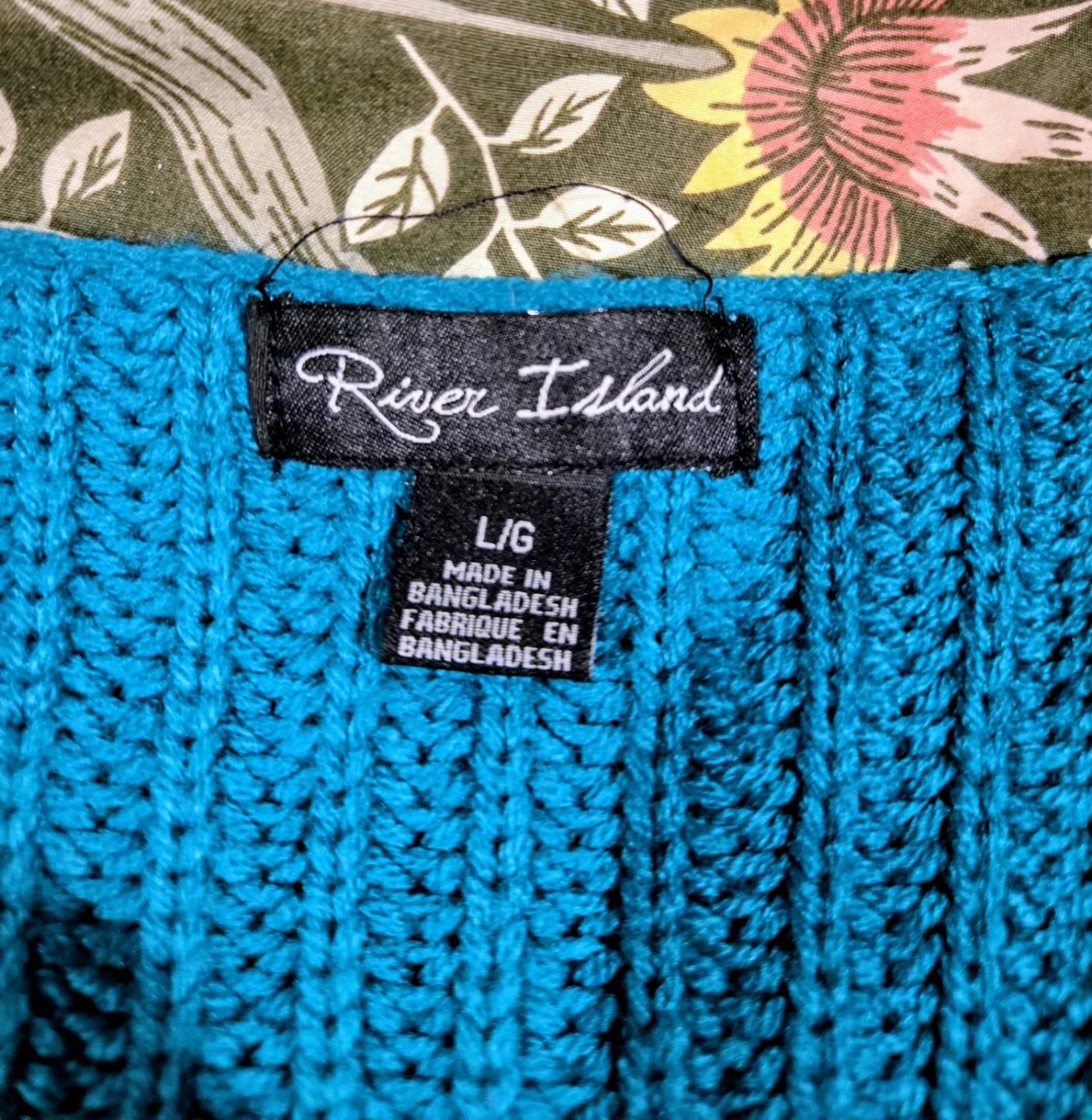 Teal/ blue and black  striped sweater - photo 2