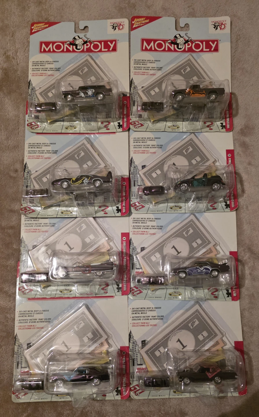 Johnny Lightning Monopoly Die-Cast Cars (Set of 8)