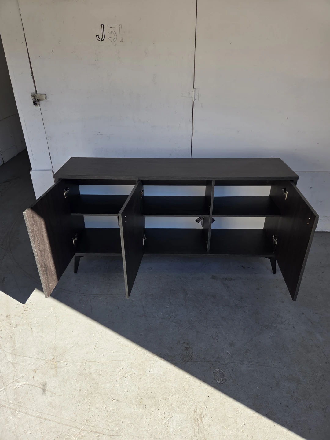 Modern Grey Wood Grain Sideboard Cabinet - photo 5