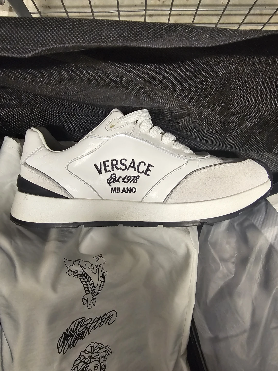 Versace White Leather Sneakers