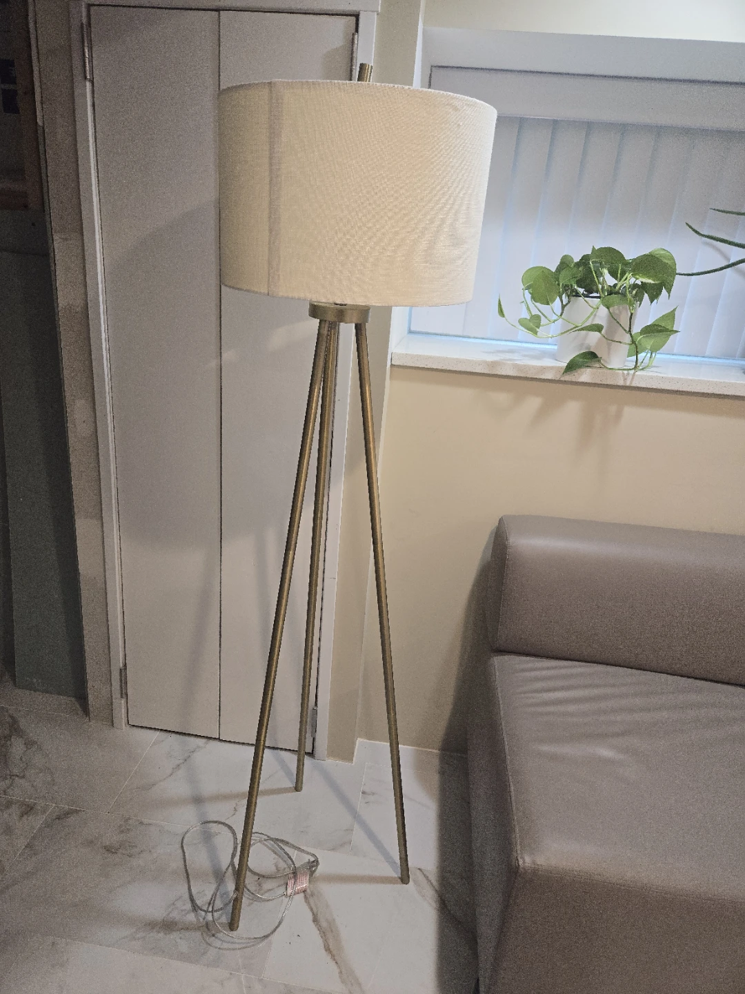 Tripod Floor Lamp with Fabric Shade