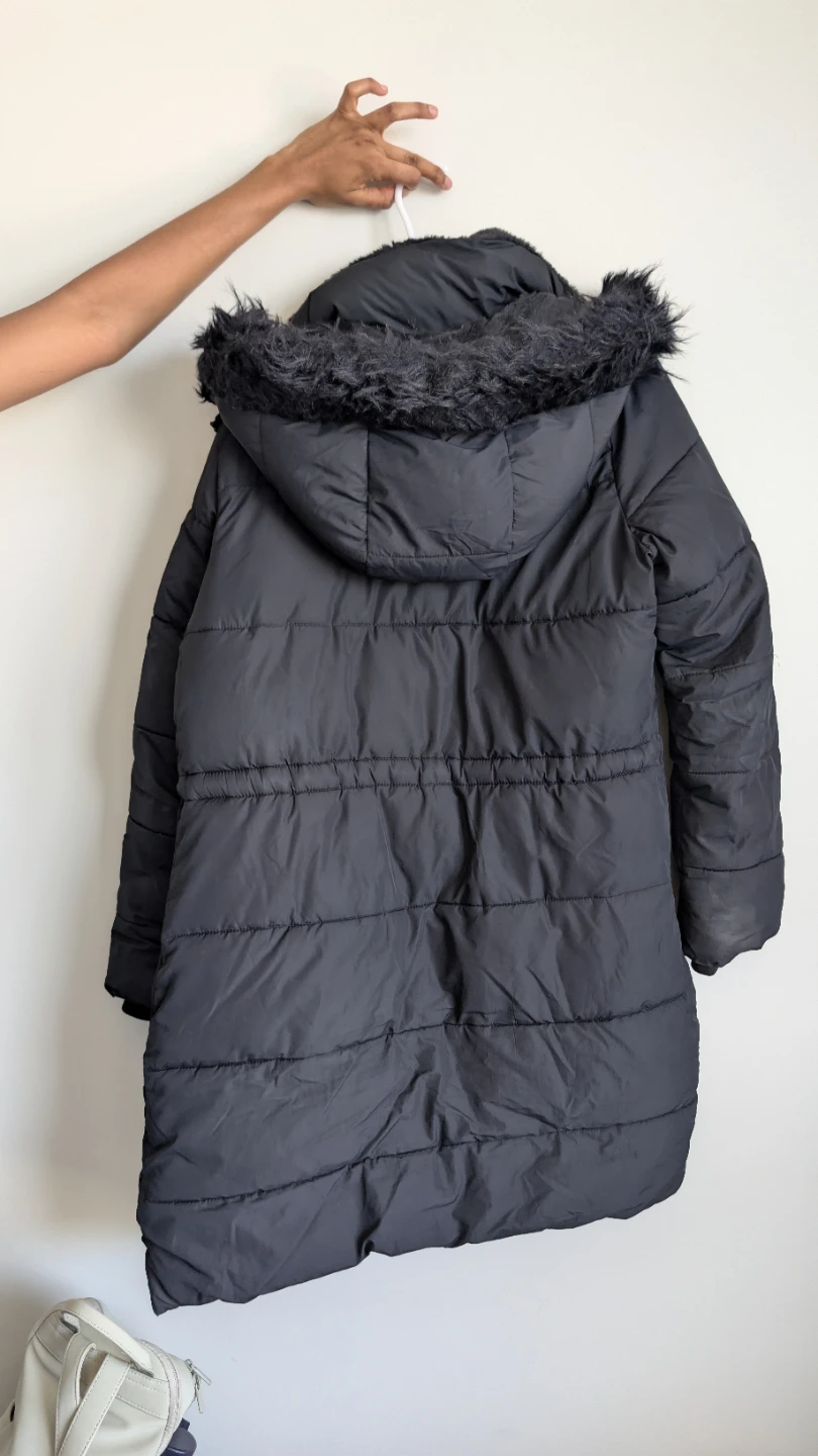 Hollister Puffer Coat with Fur Hood - Black - photo 4