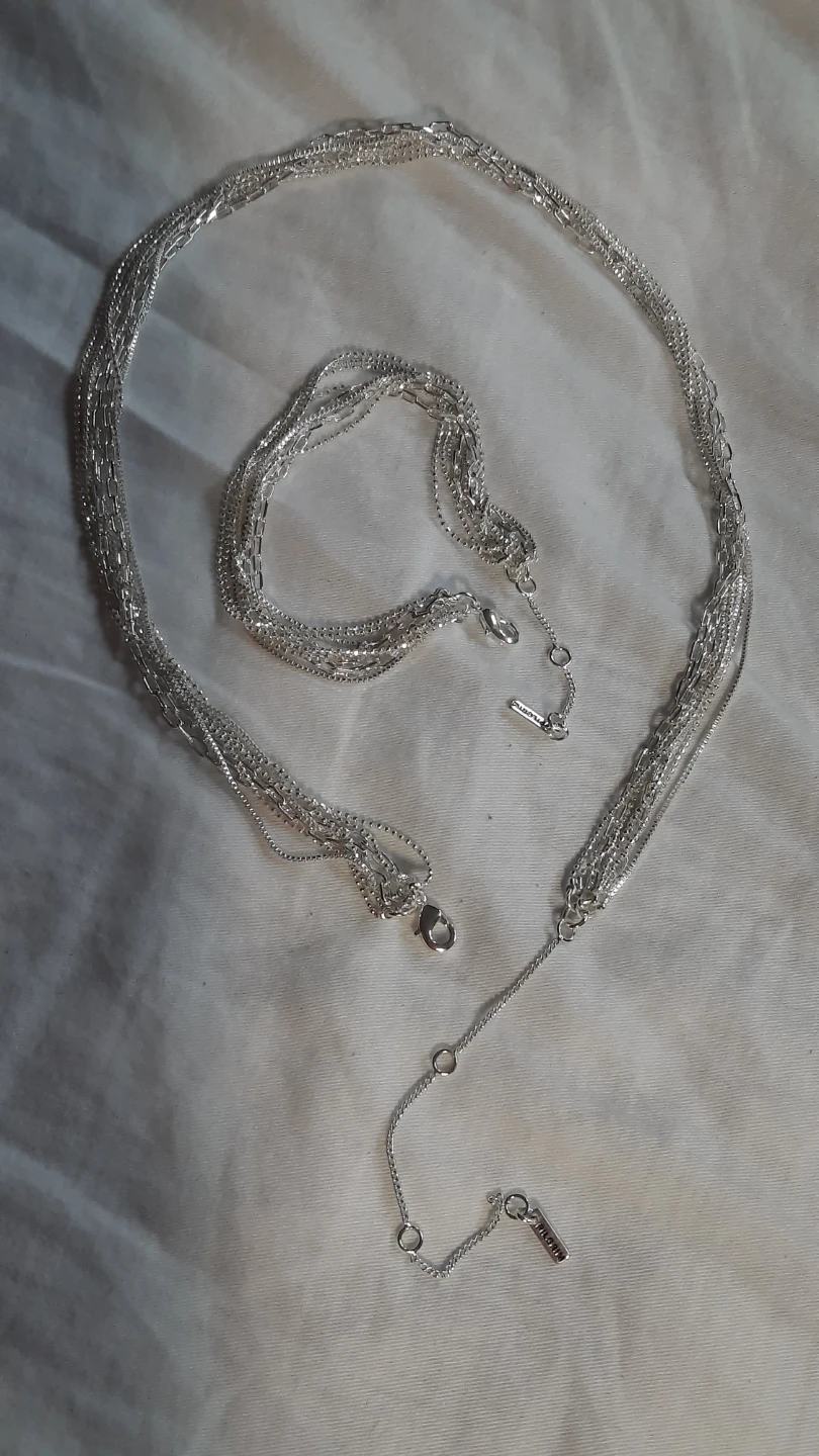Pilgrim Multi-Strand Silver Plated Necklace and Bracelet set