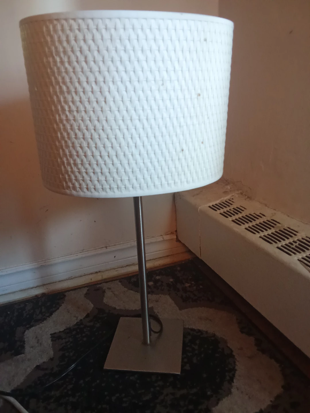 White Floor Lamp with Textured Shade