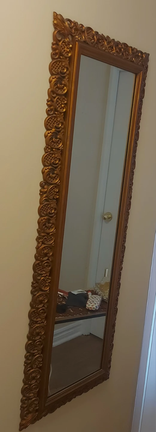 Ornate Gold-Framed Mirror 18x50 inch - photo 3