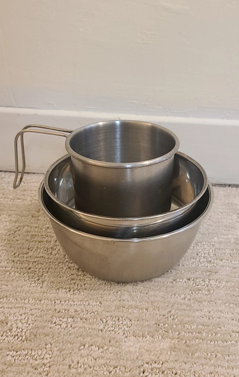 Camping 2 Stainless Steel bowls & Mug (Cup)