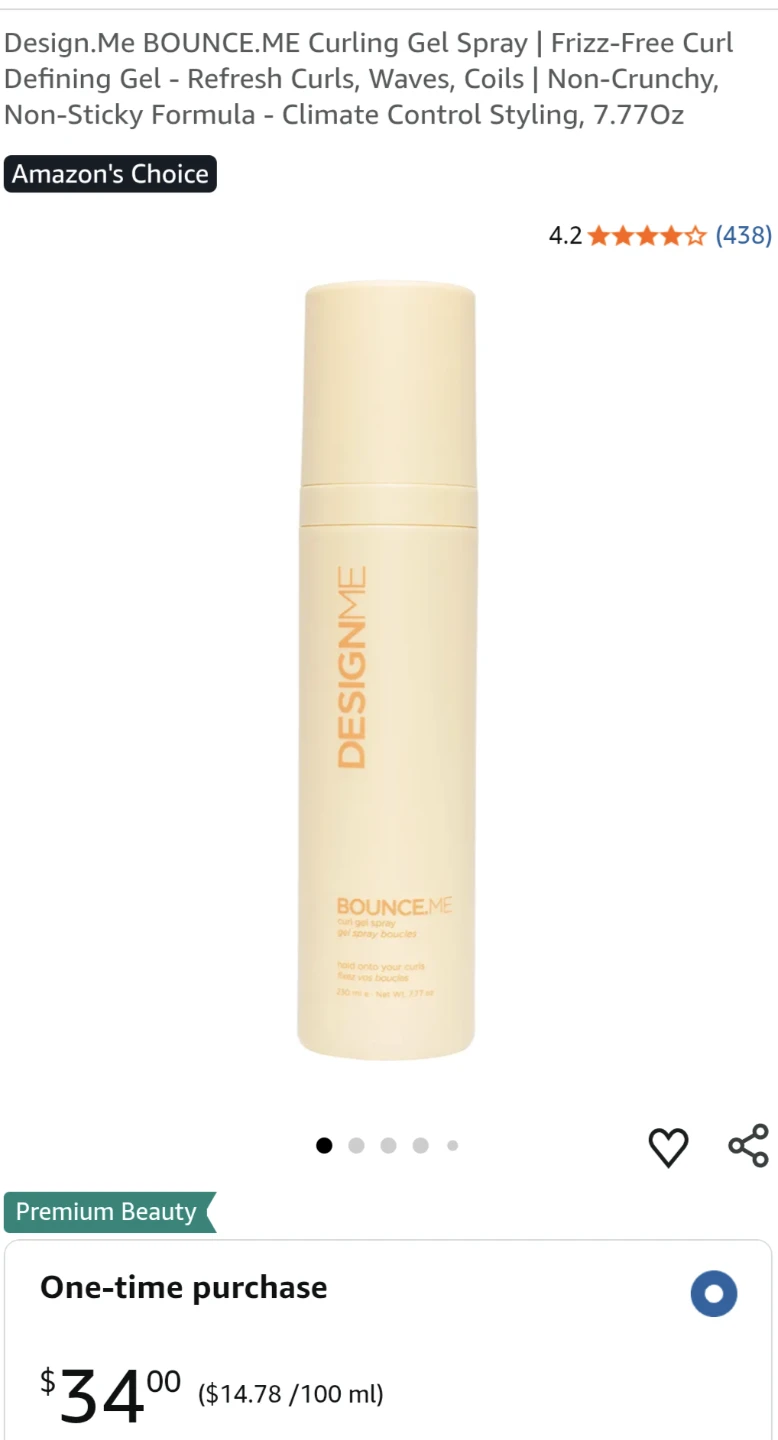 Design.Me BOUNCE.ME Curling Gel Spray 7.77Oz