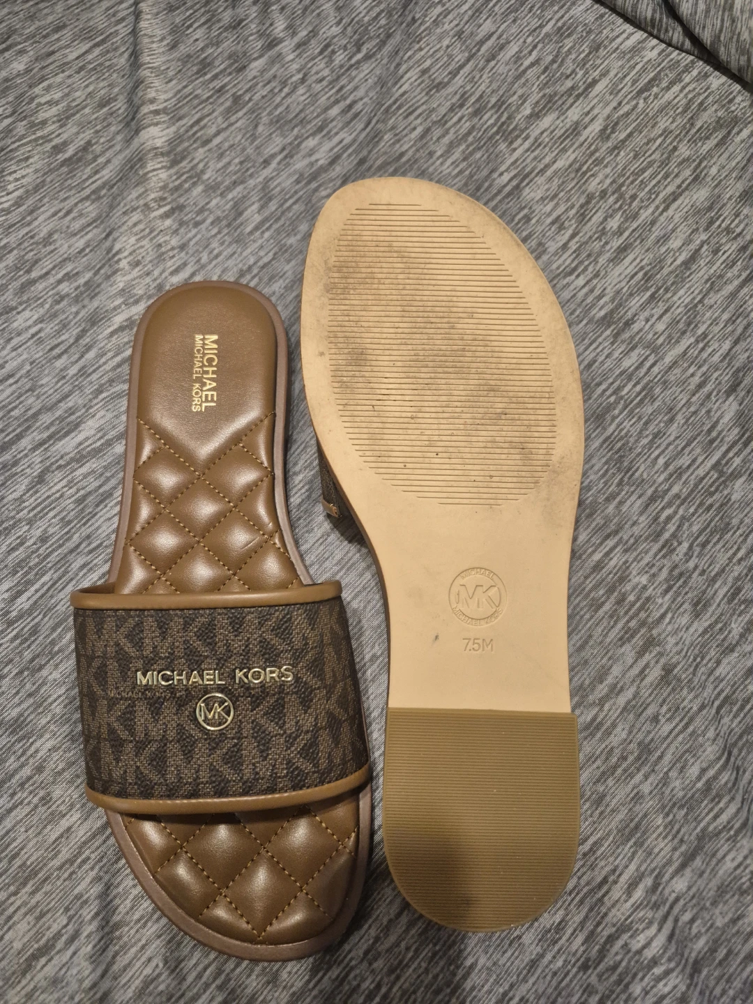Michael Kors MK Logo Quilted Slide Sandals - photo 2