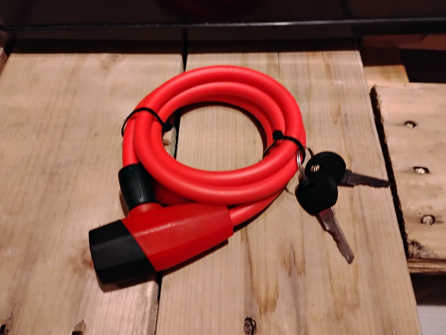 Red Bicycle Cable Lock with Keys
