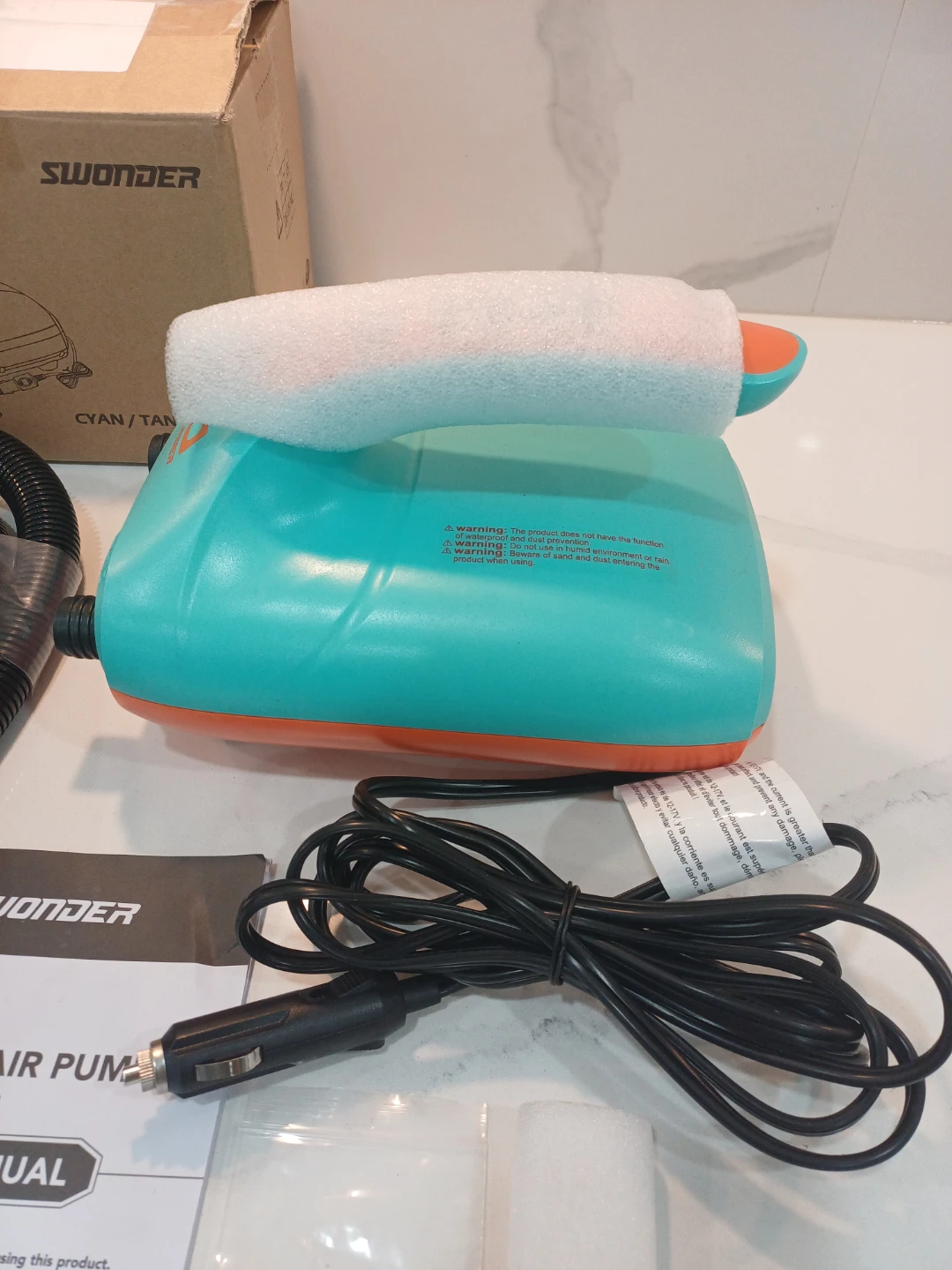 Swonder HT-782 DC Electric Air Pump Cyan and Tangerine - photo 5