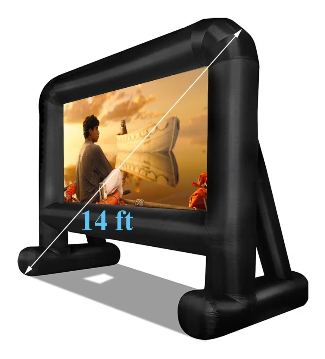 Black 14ft inflatable outdoor projector movie screen
