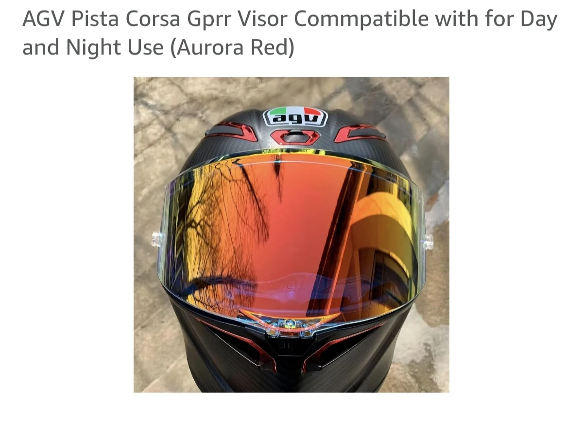 AGV Pista GPRR Helmet Visor - Aurora Red - photo 2