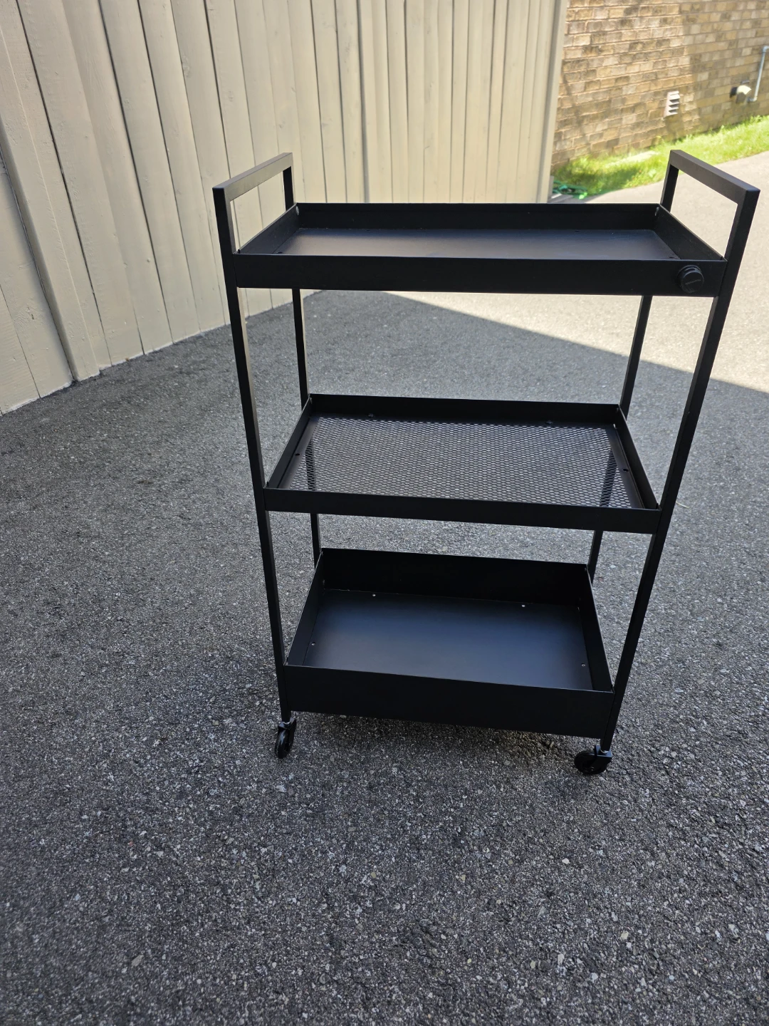 Black 3-Tier Utility Cart
