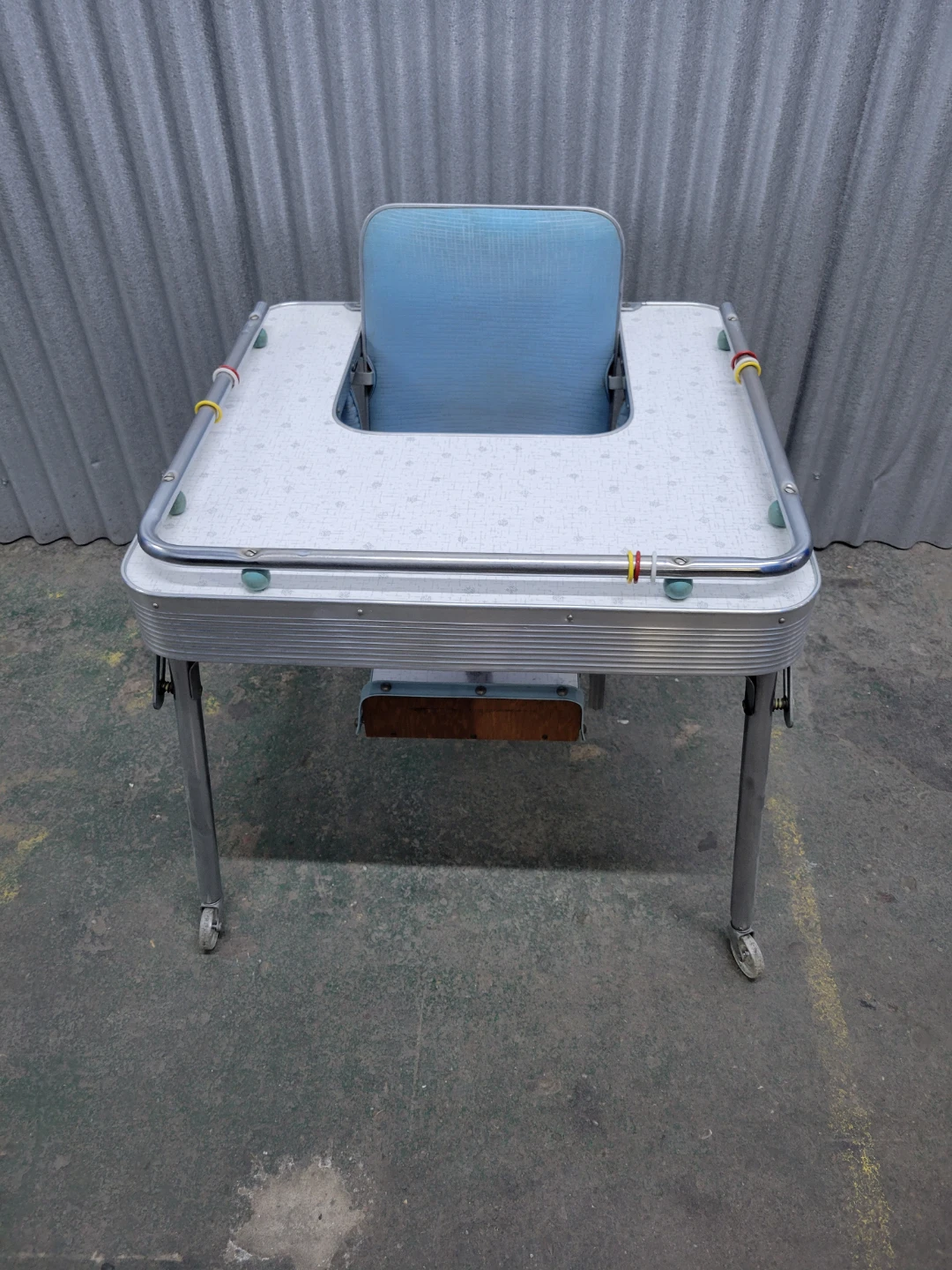Vintage All-Rite Portable Folding Table with Built-in Seat
