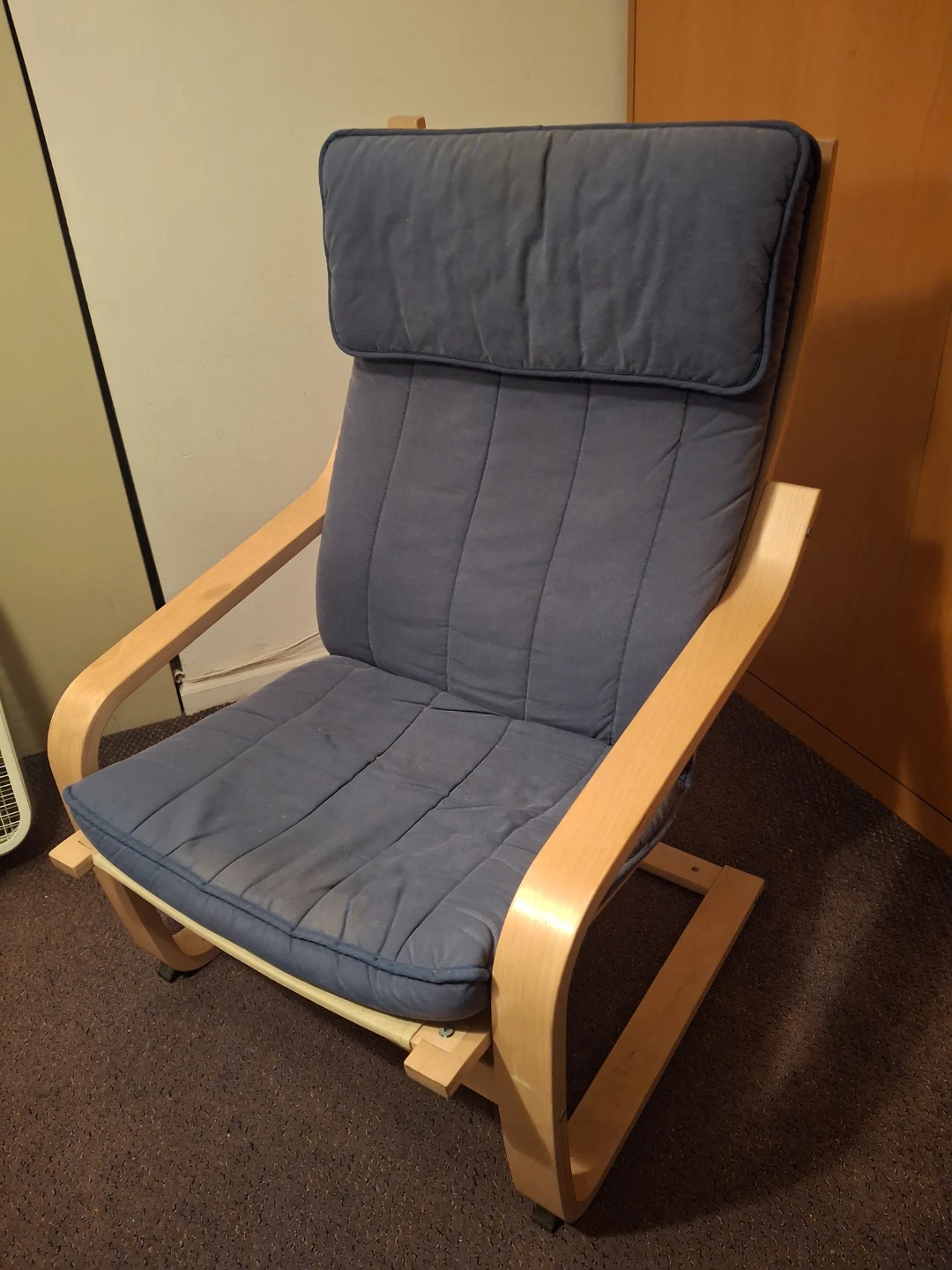 IKEA POÄNG Armchair - Blue Fabric
