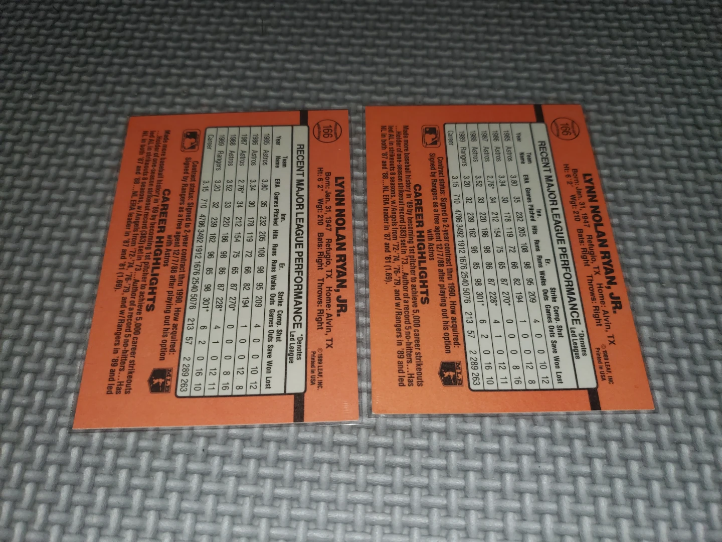 (Error Cards) 1990 Donruss Nolan Ryan Baseball - photo 2