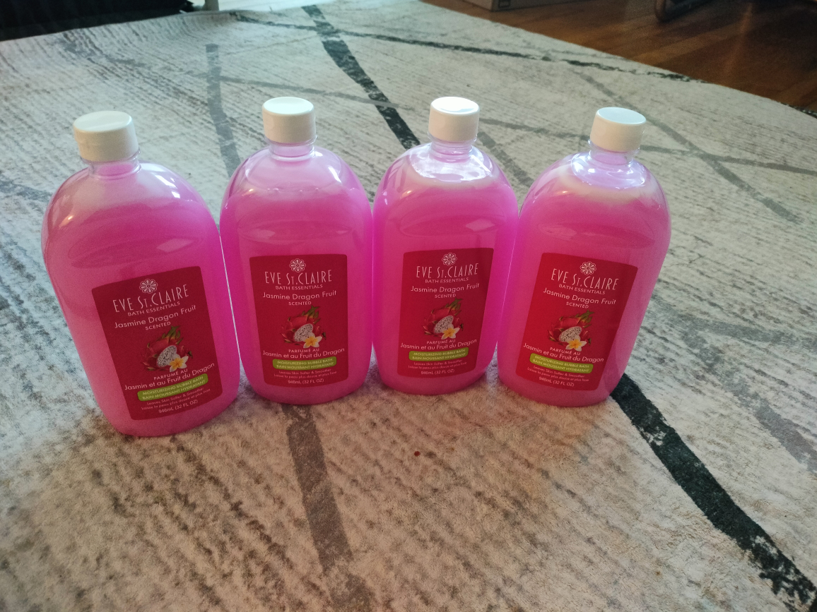 New 4-Pack Eve St. Claire Jasmine Dragon Fruit Bubble Bath