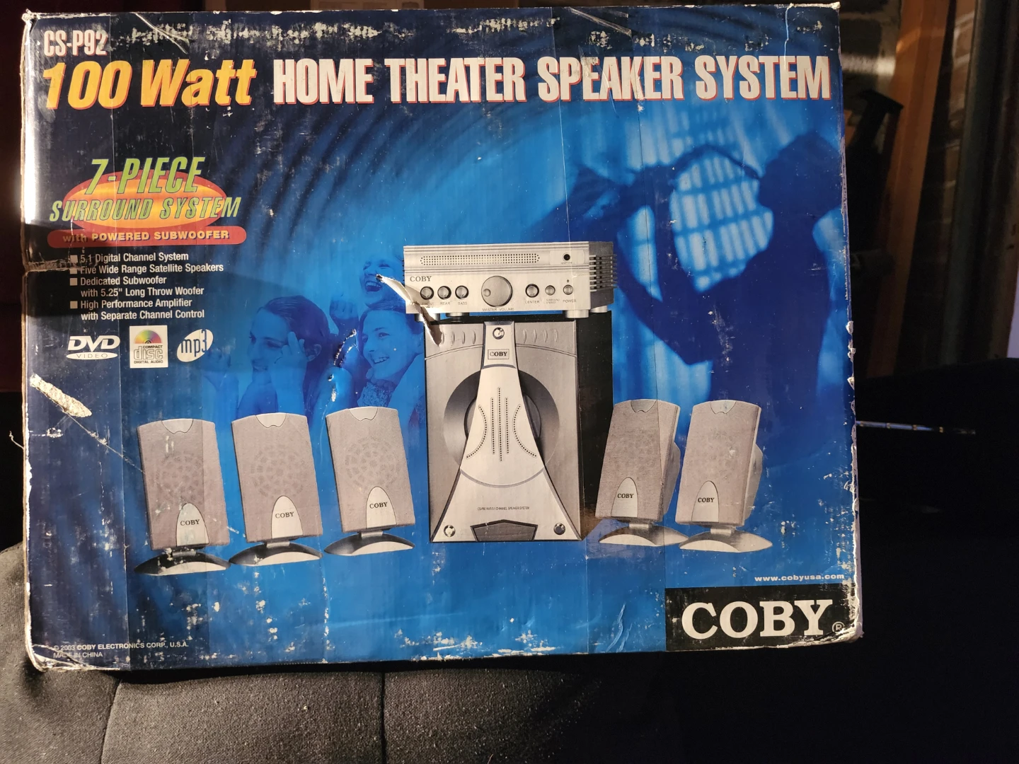New COBY 100 Watt 7-Piece Home Theater Speaker System