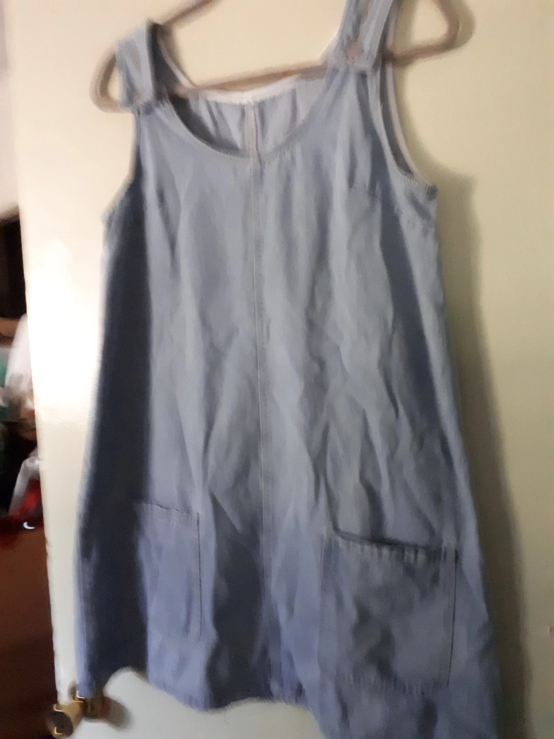 Denim Pinafore Dress with Pockets