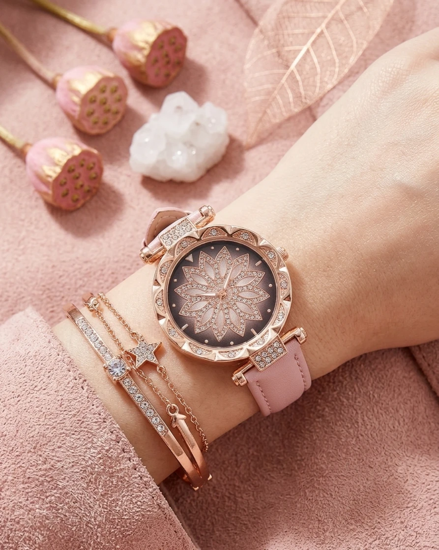 Fashion Quartz Watch with Leather Band