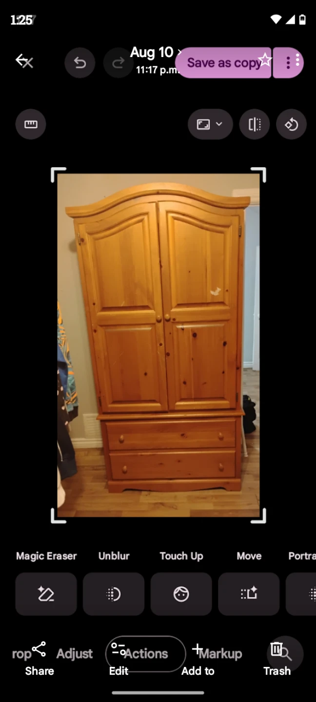 Wooden Armoire with Drawers