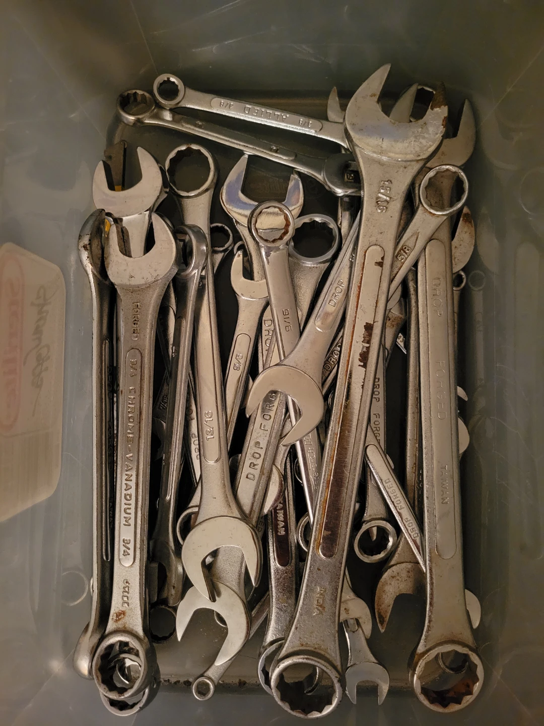 Assorted steel wrenches and pliers set