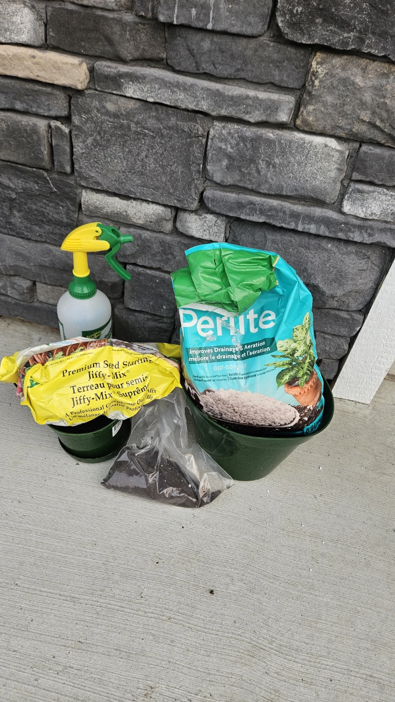 Perlite and gardening supplies