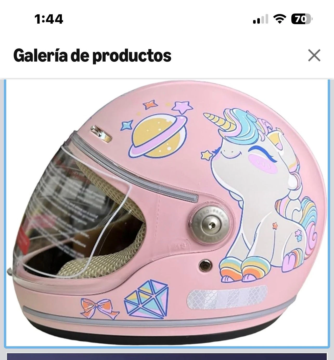 Pink Unicorn Kids Motorcycle Helmet 46-52cm - photo 3