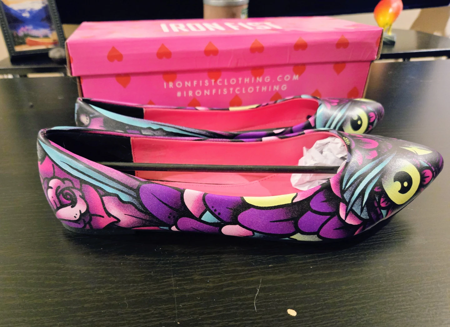 Iron Fist "Owl" Print Ballet Flats size 10 - photo 3