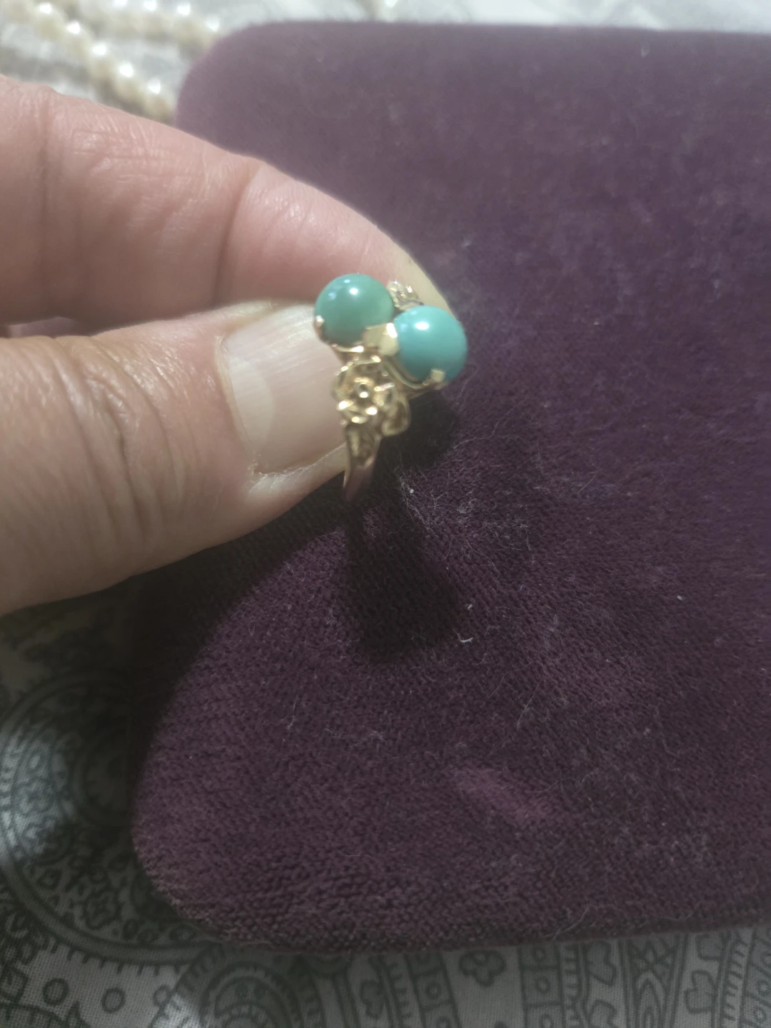 Birks 10k Gold Ring with Turquoise - photo 2